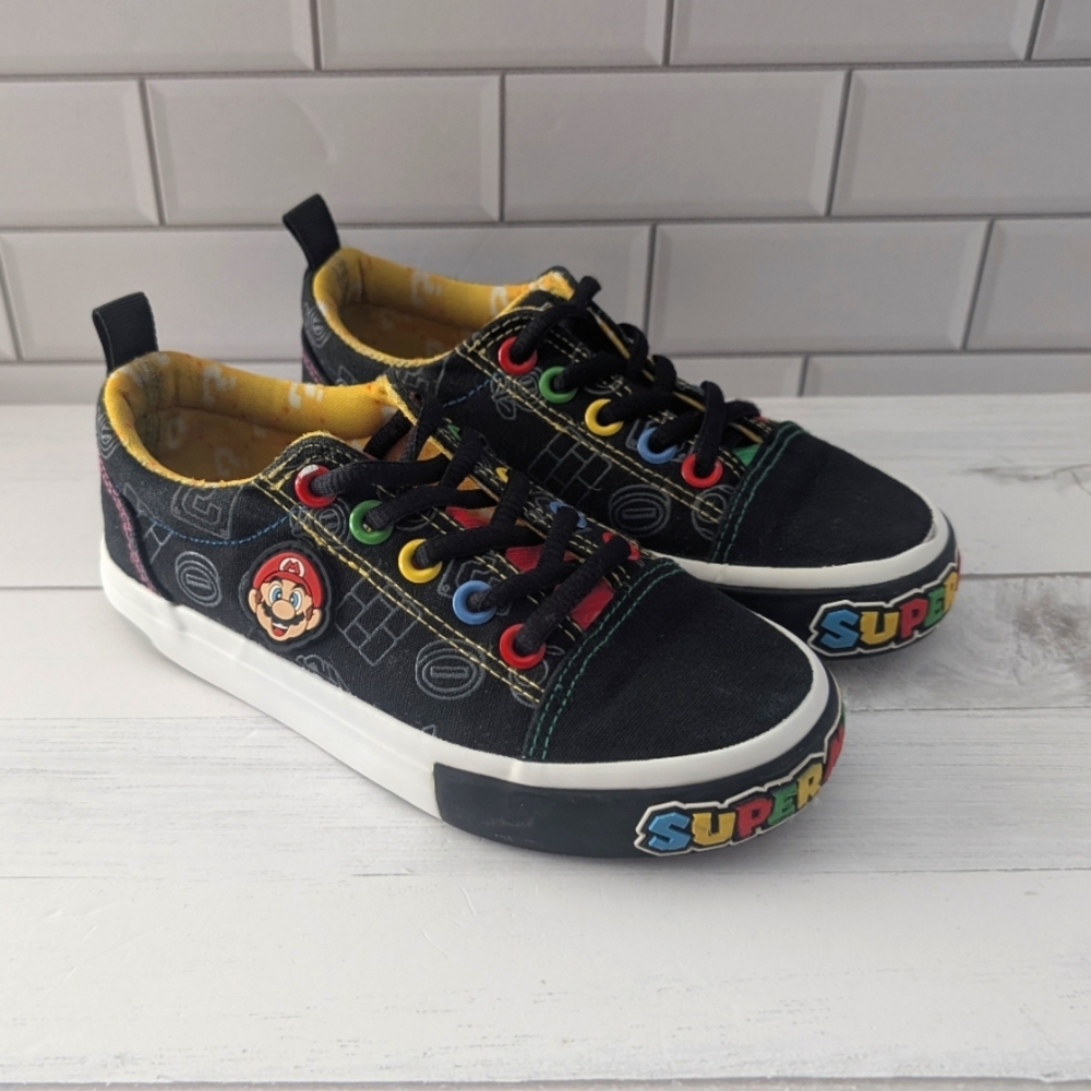 Toddler Boys shoes Super Mario Luigi Canvas Lace-Up Sneakers